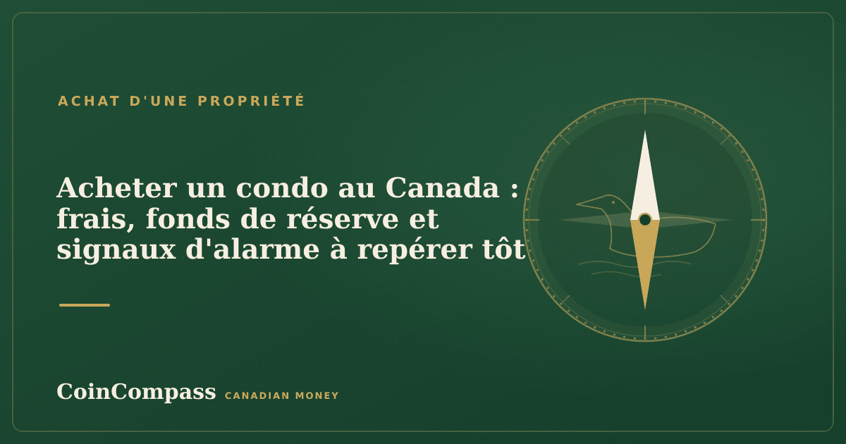Acheter un condo au Canada : frais, fonds de réserve et signaux d'alarme à repérer tôt — Achat d'une propriété · CoinCompass