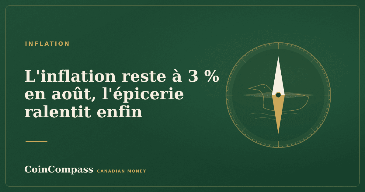 L'inflation reste à 3 % en août, l'épicerie ralentit enfin — Inflation · CoinCompass