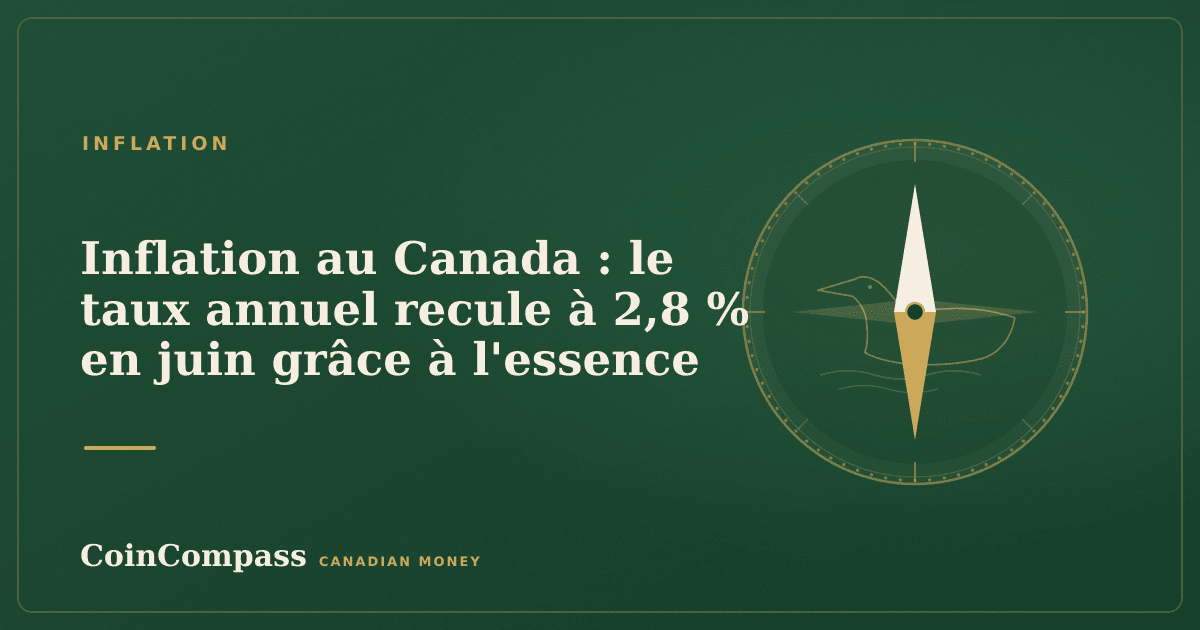 Inflation au Canada : le taux annuel recule à 2,8 % en juin grâce à l'essence — Inflation · CoinCompass