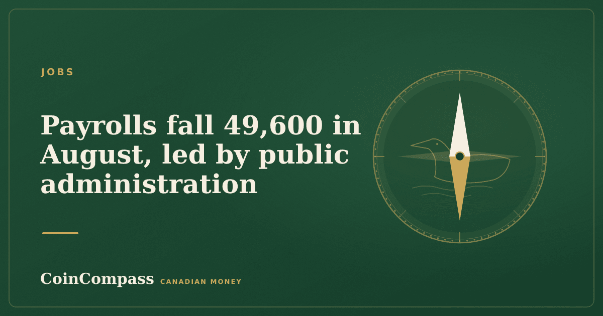 Payrolls fall 49,600 in August, led by public administration — Jobs · CoinCompass